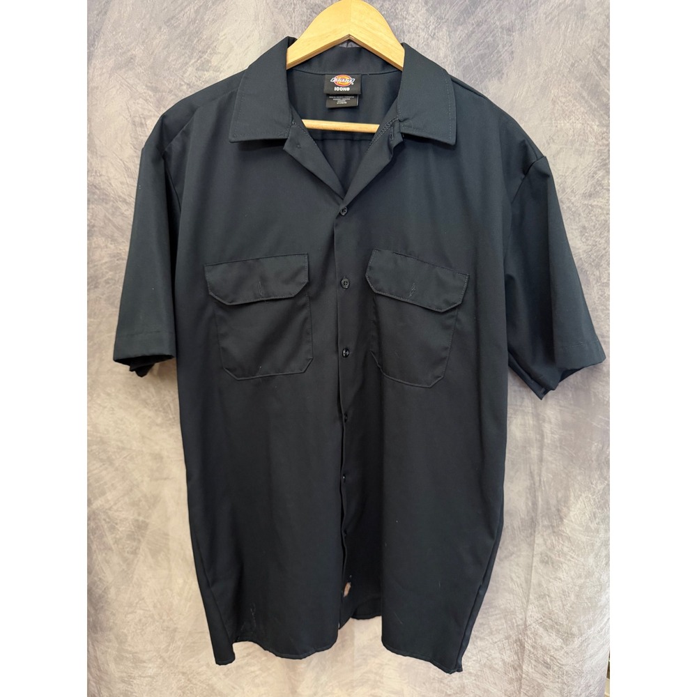 Dickies‎ Icons Mens Short Sleeve Work Shirt Navy Blue Large Tall LT Button Down